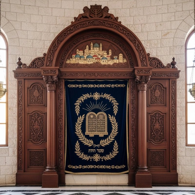 Elegantly crafted Aron Kodesh, a testament to exceptional furniture manufacturing and spiritual design. Elegantly crafted Aron Kodesh, a testament to exceptional furniture manufacturing and spiritual design.