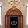 Stunning hand-carved Aron Kodesh, a testament to premium synagogue furniture manufacturing and design excellence.