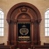 Majestic Handcrafted Aron Kodesh: Premium Solid Wood Torah Ark for Synagogue Worship.