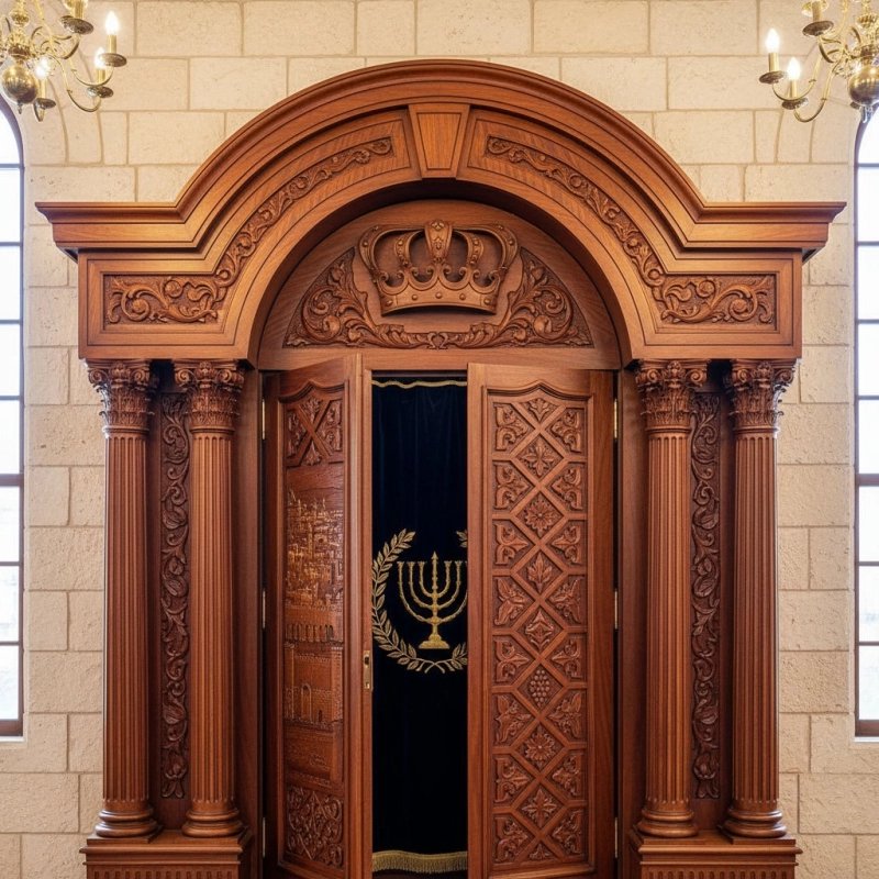 Ornate Hand-Carved Solid Wood Aron Kodesh | Premium Synagogue Ark Furniture | Mastercrafted for Sacred Sanctuaries. Ornate Hand-Carved Solid Wood Aron Kodesh | Premium Synagogue Ark Furniture | Mastercrafted for Sacred Sanctuaries.