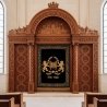 Premium hand-carved Aron Kodesh, a testament to exceptional furniture manufacturing and sacred synagogue design.
