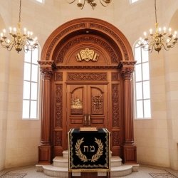 Premium Hand-Carved Aron Kodesh: Superior Synagogue Furniture by [Your Company Name]