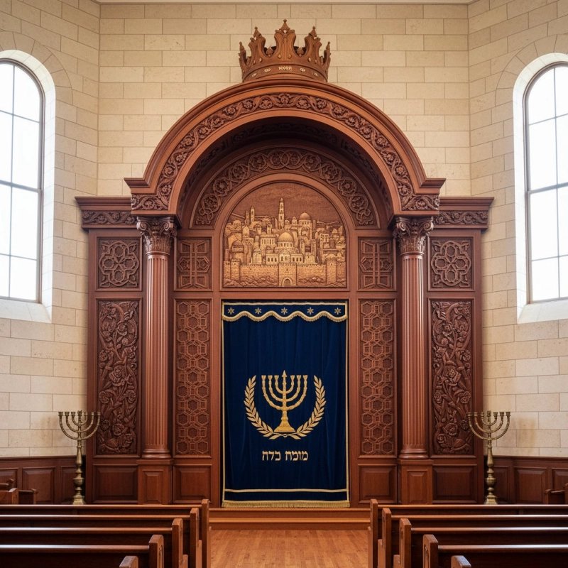 Handcrafted Aron Kodesh: Exquisite Synagogue Furniture for Sacred Spaces, embodying premium manufacturer craftsmanship. Handcrafted Aron Kodesh: Exquisite Synagogue Furniture for Sacred Spaces, embodying premium manufacturer craftsmanship.