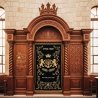 Magnificent hand-carved Aron Kodesh, a symbol of superior furniture manufacturing and sacred artistry for synagogue sanctuaries.
