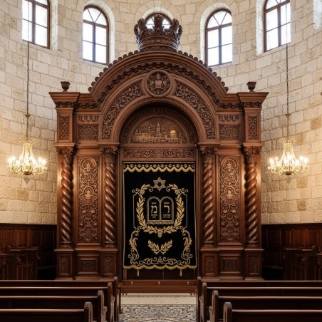 Exquisite Handcrafted Aron Kodesh Ornate Solid Wood Synagogue Ark Premium Manufacturer & Supplier Quality