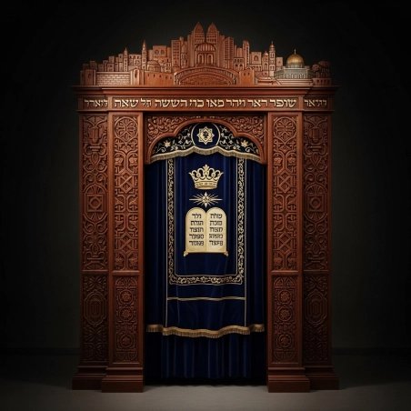 A realistic image ( Torah Ark ) designed by Mulyoharjo Furniture Indonesia, by Gemini-2.5-Flash