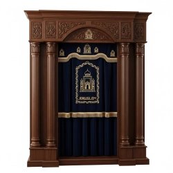 Majestic Hand-Carved Mahogany Aron Kodesh Torah Ark by Mulyoharjo Furniture Indonesia