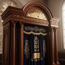 Exquisite Mulyoharjo Handcrafted Mahogany Aron Kodesh for Sacred Reverence
