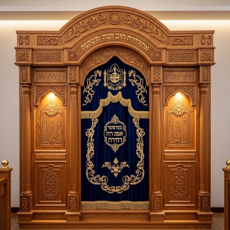Elegant Handcrafted Mahogany Aron Kodesh from Mulyoharjo Furniture Indonesia
