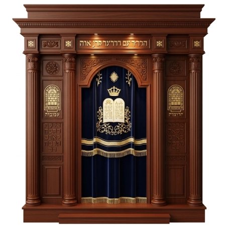 Majestic Mulyoharjo Mahogany Aron Kodesh Handcrafted for Sacred Spaces