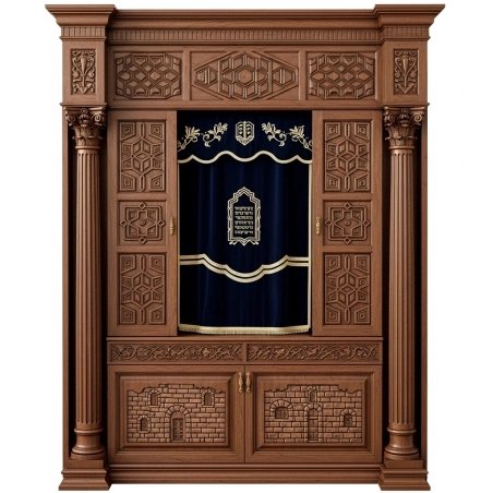 Exquisite Mulyoharjo Mahogany Wood Aron Kodesh Torah Ark Handcrafted for Sacred Spaces