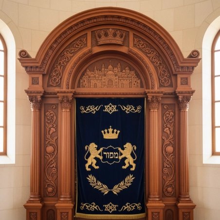 Exquisite Mulyoharjo Hand-Carved Mahogany Wood Aron Kodesh a Sacred Torah Ark
