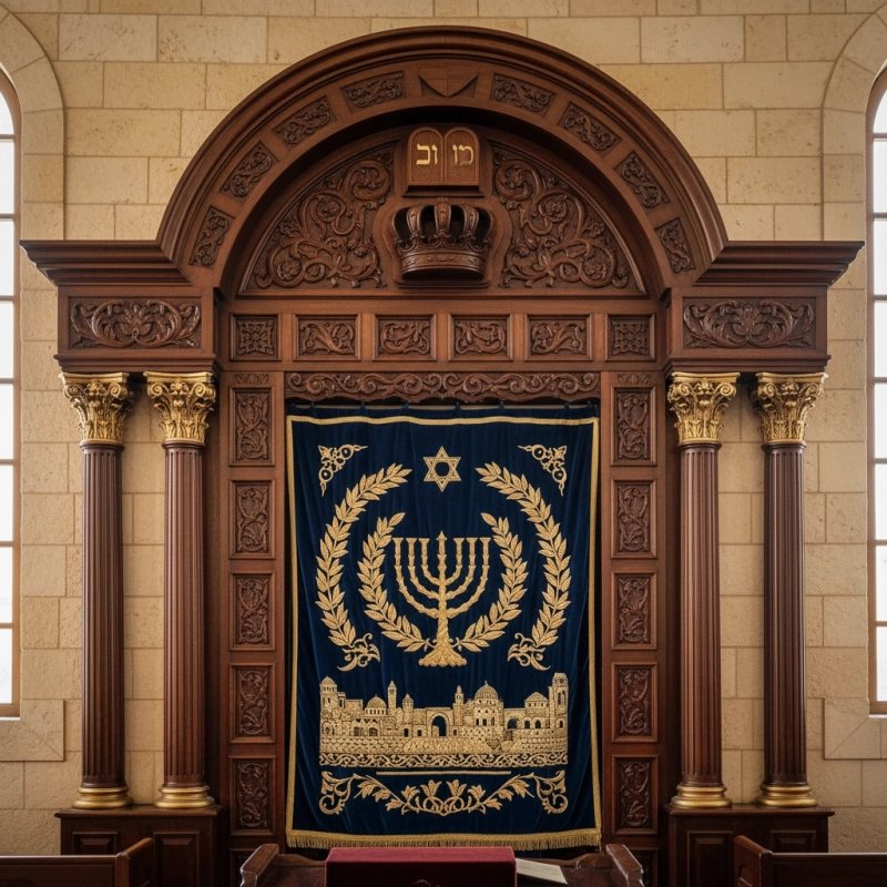 Elegant Handcrafted Mahogany Aron Kodesh from Mulyoharjo Furniture Indonesia