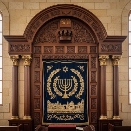 Elegant Handcrafted Mahogany Aron Kodesh from Mulyoharjo Furniture Indonesia