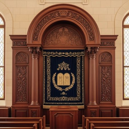 Exquisite Hand-Carved Mahogany Aron Kodesh by Mulyoharjo Furniture Indonesia