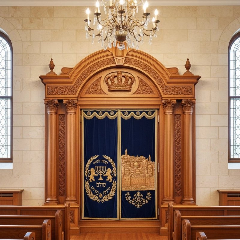 Exquisite Mulyoharjo Mahogany Aron Kodesh Torah Ark a Masterpiece of Spiritual Craftsmanship