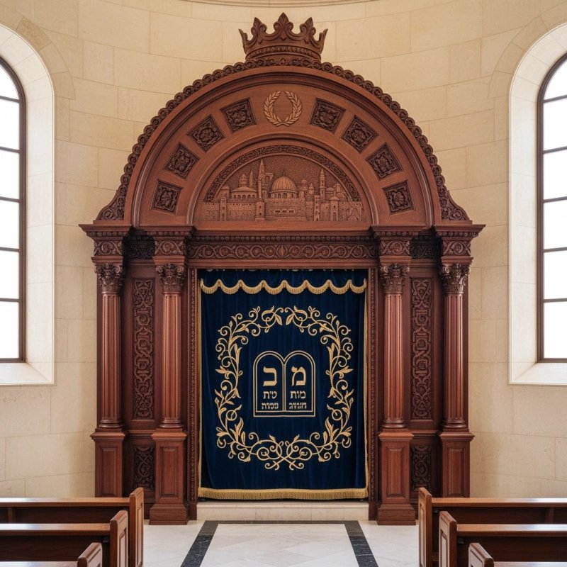 Elegant Handcrafted Mahogany Aron Kodesh from Mulyoharjo Furniture Indonesia