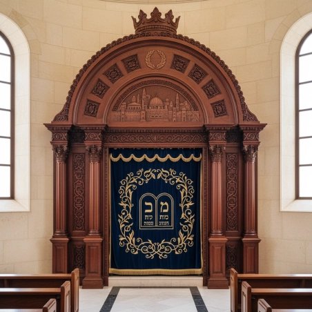 Elegant Handcrafted Mahogany Aron Kodesh from Mulyoharjo Furniture Indonesia