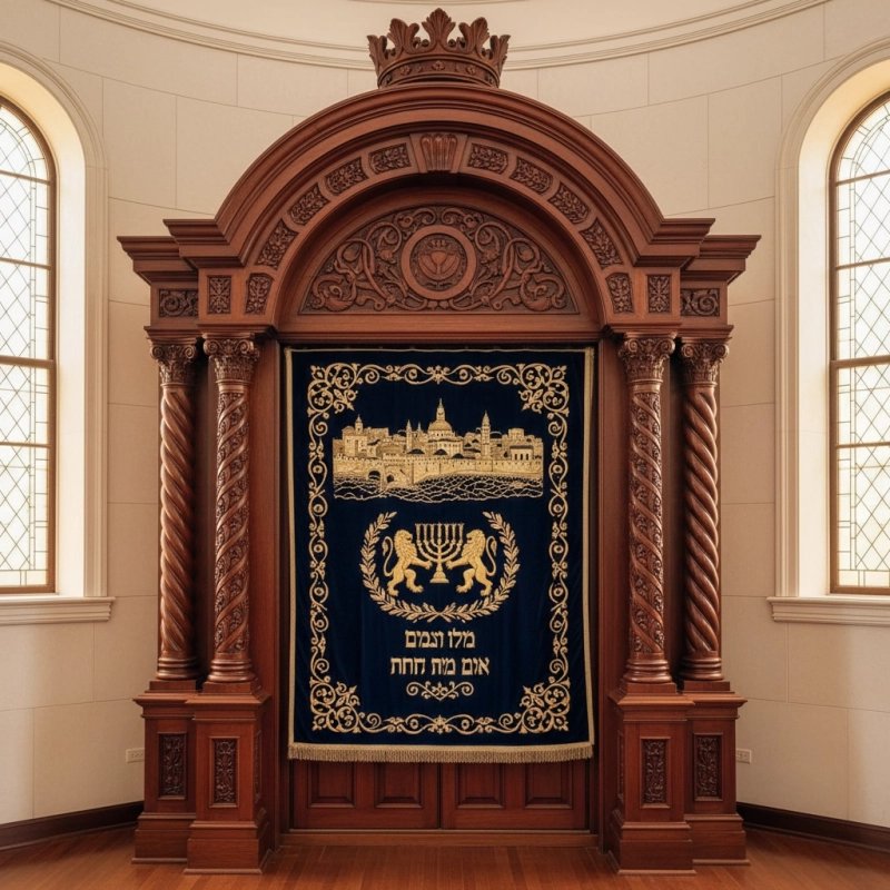 Elegant Handcrafted Mahogany Aron Kodesh from Mulyoharjo Furniture Indonesia