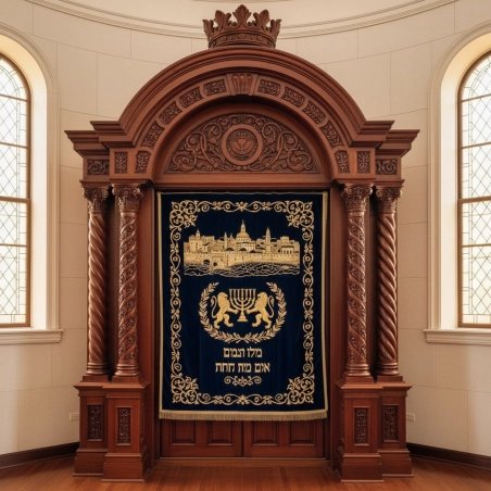 Elegant Handcrafted Mahogany Aron Kodesh from Mulyoharjo Furniture Indonesia