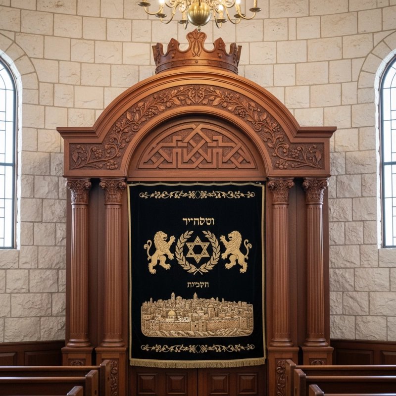 Elegant Handcrafted Mahogany Aron Kodesh from Mulyoharjo Furniture Indonesia