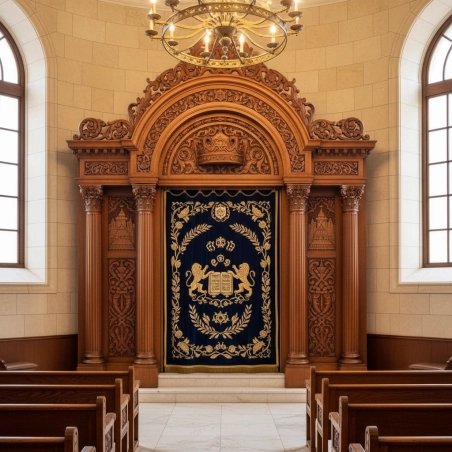 Exquisite Handcarved Mahogany Aron Kodesh by Mulyoharjo Furniture for Sacred Spaces
