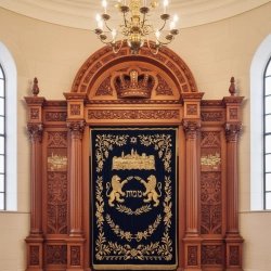 Regal Mulyoharjo Handcarved Mahogany Aron Kodesh for Sacred Spaces