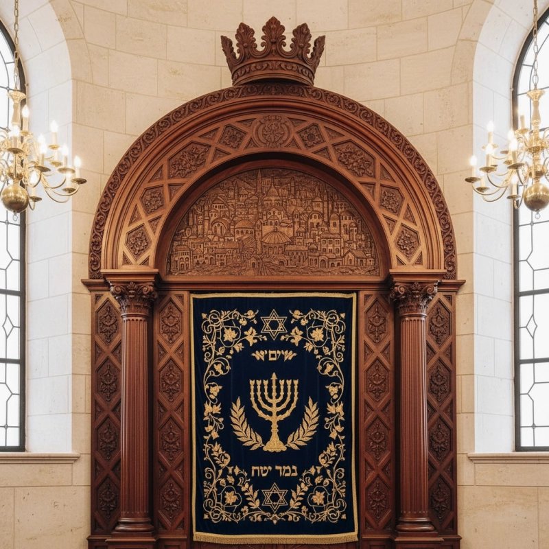 Elegant Handcrafted Mahogany Aron Kodesh from Mulyoharjo Furniture Indonesia