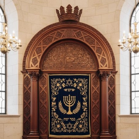 Elegant Handcrafted Mahogany Aron Kodesh from Mulyoharjo Furniture Indonesia