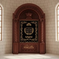 Mulyoharjo Exquisite Hand-Carved Mahogany Aron Kodesh for Sacred Spaces