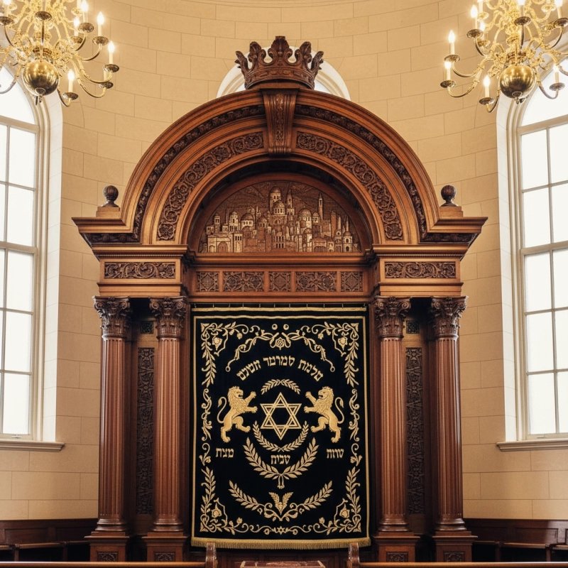 Majestic Handcrafted Mahogany Aron Kodesh Torah Ark by Mulyoharjo Furniture Indonesia