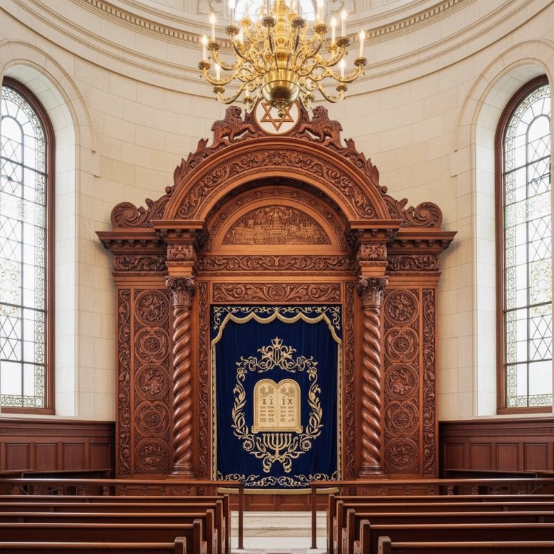 Elegant Handcrafted Mahogany Aron Kodesh from Mulyoharjo Furniture Indonesia