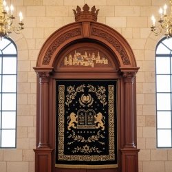 Magnificent Mulyoharjo Handcrafted Mahogany Wood Aron Kodesh Torah Ark