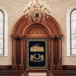 Exquisite Handcrafted Mahogany Wood Aron Kodesh Torah Ark by Mulyoharjo Furniture