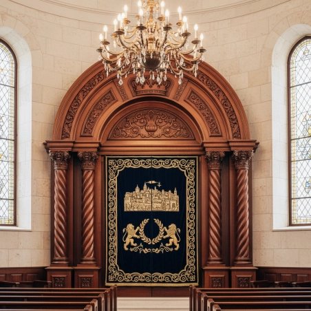 Exquisite Handcrafted Mahogany Wood Aron Kodesh Torah Ark by Mulyoharjo Furniture