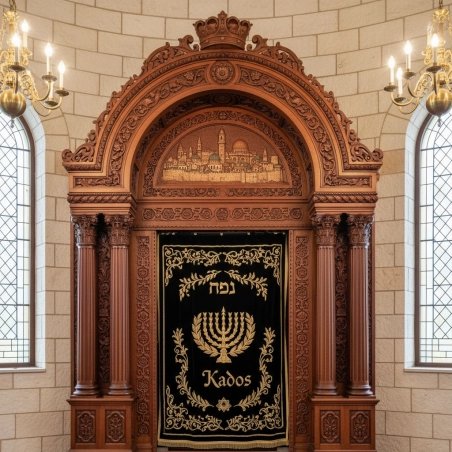 Exquisite Handcarved Mahogany Aron Kodesh by Mulyoharjo Furniture Indonesia