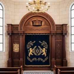Exquisite Hand-Carved Mahogany Aron Kodesh Sacred Ark by Mulyoharjo Furniture