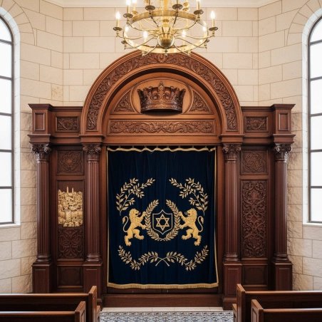 Exquisite Hand-Carved Mahogany Aron Kodesh Sacred Ark by Mulyoharjo Furniture