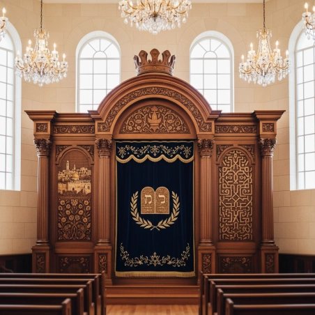 Exquisite Handcrafted Mahogany Aron Kodesh from Mulyoharjo Furniture Indonesia