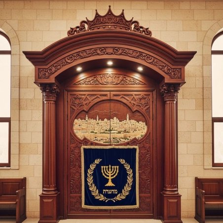 Exquisite Handcrafted Mahogany Aron Kodesh by Mulyoharjo Furniture Indonesia