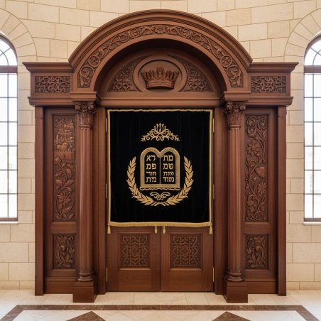 Exquisite Handcrafted Mahogany Wood Aron Kodesh a Sacred Masterpiece by Mulyoharjo Furniture Indonesia