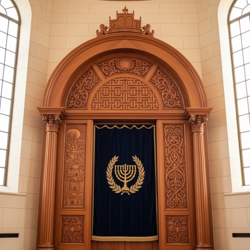 Elegant Handcrafted Mahogany Aron Kodesh from Mulyoharjo Furniture Indonesia