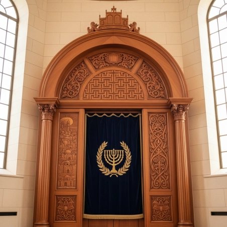 Elegant Handcrafted Mahogany Aron Kodesh from Mulyoharjo Furniture Indonesia