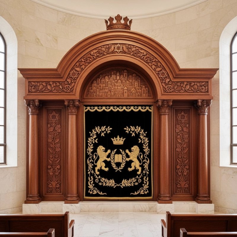 Elegant Handcrafted Mahogany Aron Kodesh from Mulyoharjo Furniture Indonesia