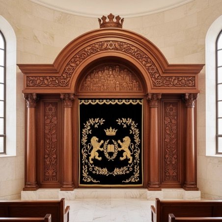 Elegant Handcrafted Mahogany Aron Kodesh from Mulyoharjo Furniture Indonesia