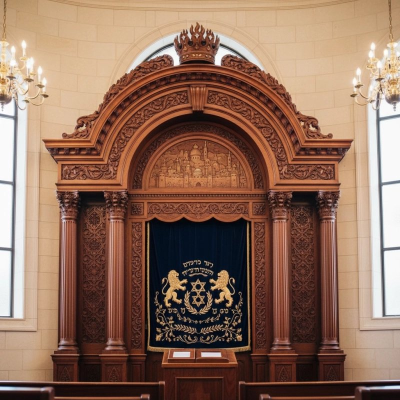 Elegant Handcrafted Mahogany Aron Kodesh from Mulyoharjo Furniture Indonesia