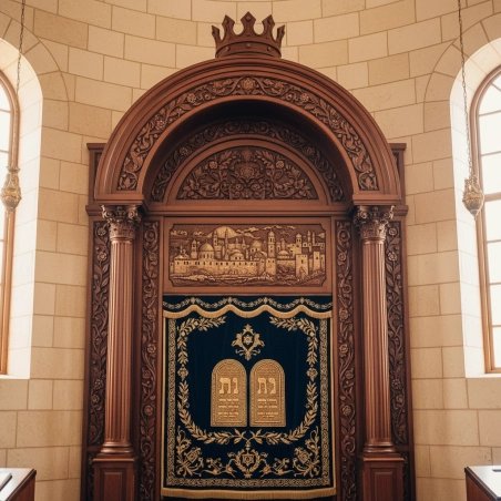 Exquisite Hand-Carved Mahogany Wood Aron Kodesh by Mulyoharjo for Sacred Spaces