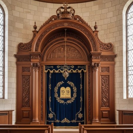 Majestic Hand-Carved Mahogany Aron Kodesh from Mulyoharjo Furniture Indonesia