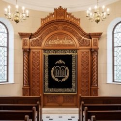 Mulyoharjo Exquisite Hand-Carved Mahogany Aron Kodesh Torah Ark