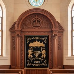 Majestic Handcrafted Mahogany Aron Kodesh Torah Ark from Mulyoharjo Furniture Indonesia